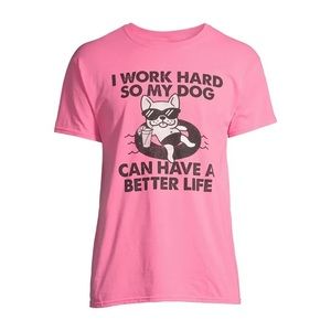 Vintage XL Extra Large Pink Pug Dog Mom Dog Lover Tee Graphic T Shirt